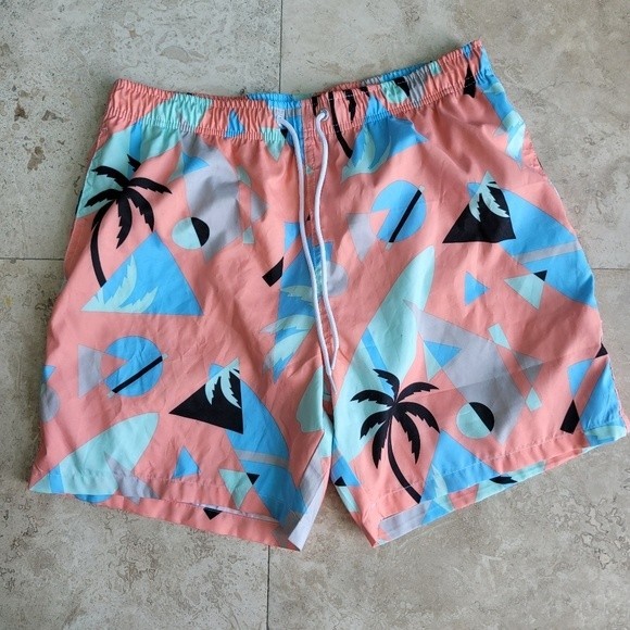 BOARDIES Geo Palm Swim Trunks Men's Size Large *EUC* - Picture 2 of 6